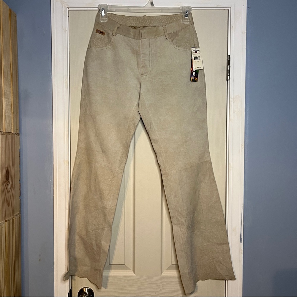FUBU Vintage 90's Y2K Women's Bootcut Suede Leather Lined Pants Size 7